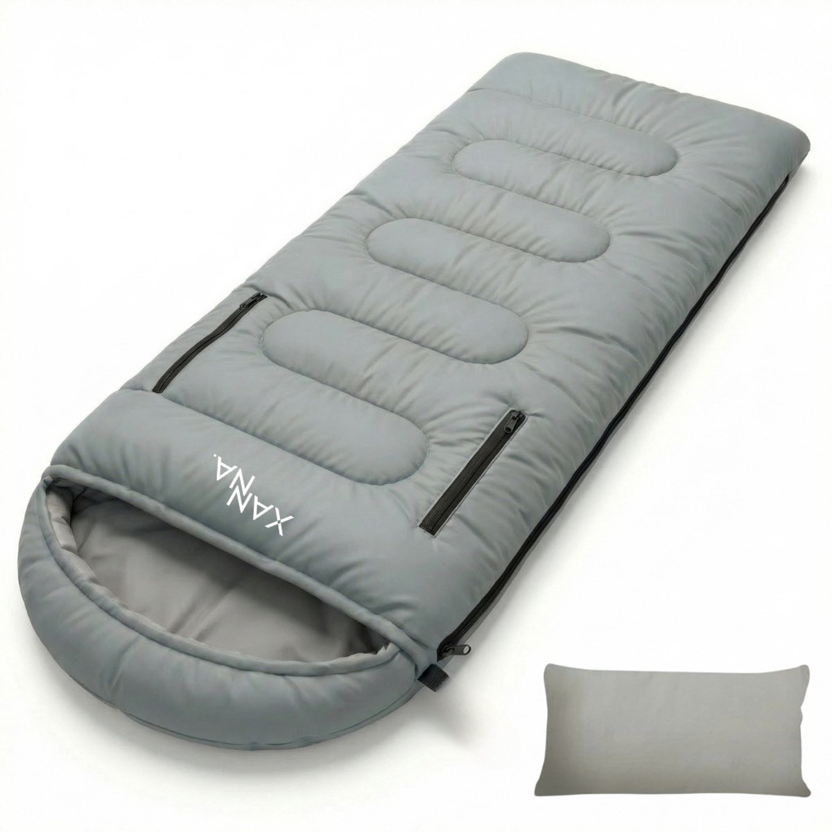 Xanna® Slaapzak Sage Green (Rechts) - Inclusief Hoes en Kussen - 3-4 Seizoenen - Geschikt voor Volwassen en Kinderen