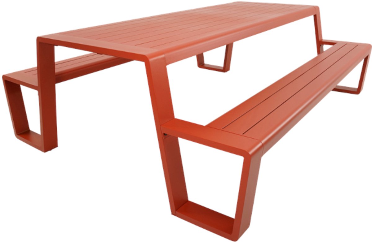 Rockwood® Picknicktafel Allure Aluminium Zacht Rood 2.20m Naturel