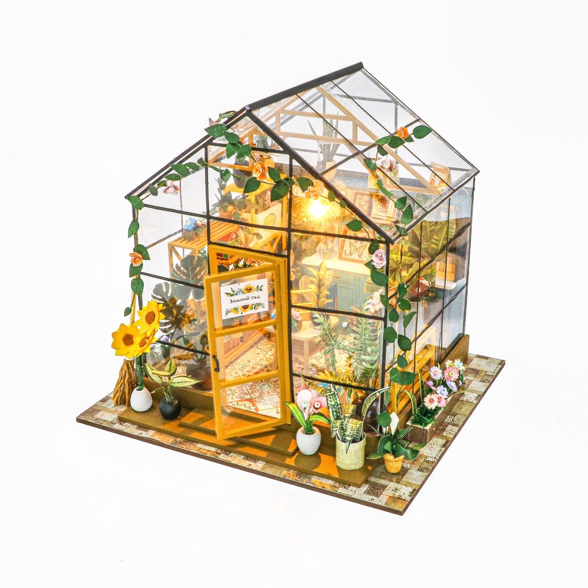 Bloemenkas - 3D Puzzel met Handleiding - DIY - Miniatuur Modelbouw Hout Kinderen en Volwassenen - Houten bouwpakket - Assemblr
