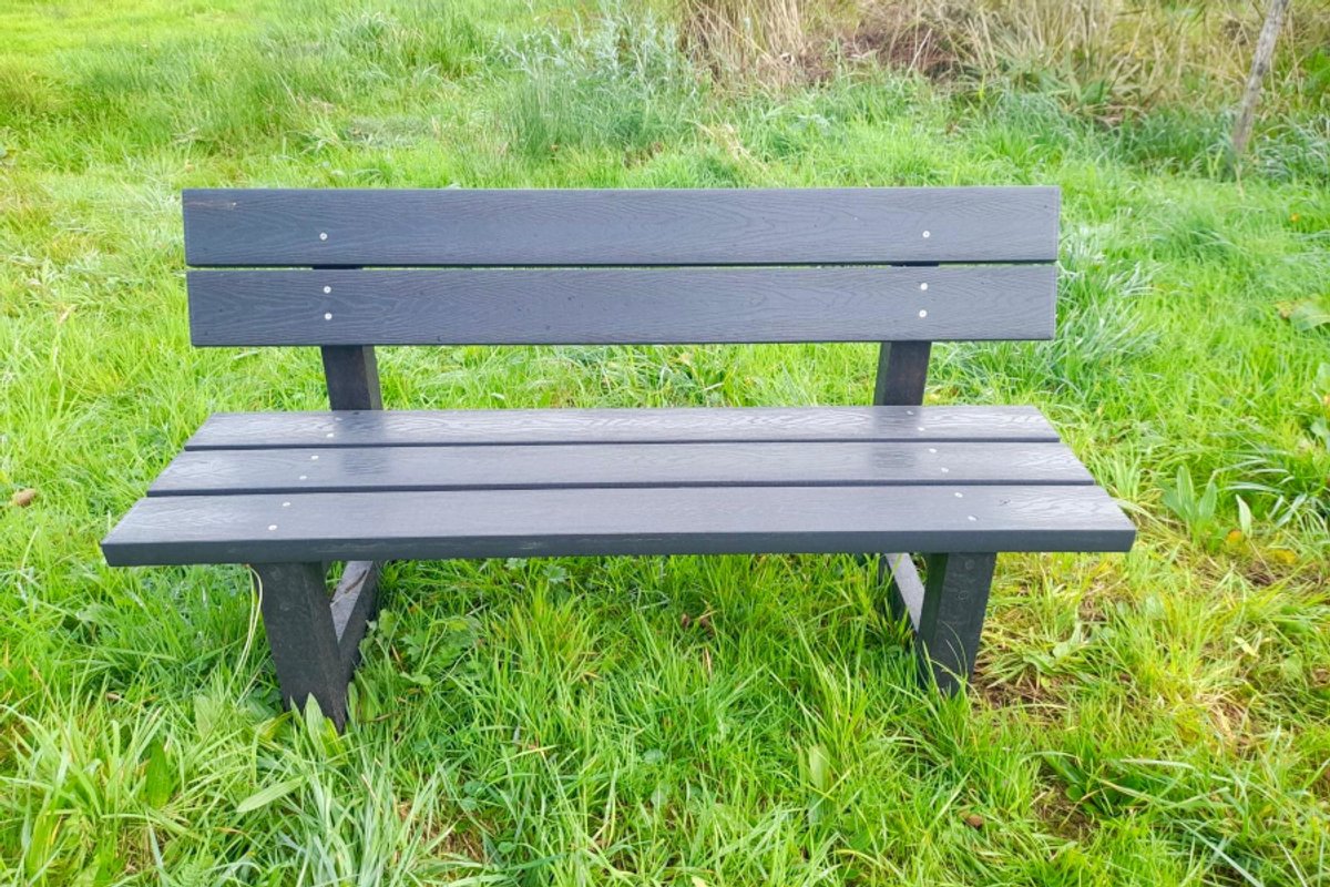 Rockwood® Parkbank Woodblend Zwaar Kunststof - Antraciet (85kg) 5cm dik 1.80m Naturel