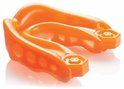 Oranje Shock Doctor Gel Max mondbeschermer met hexagonaal patroon