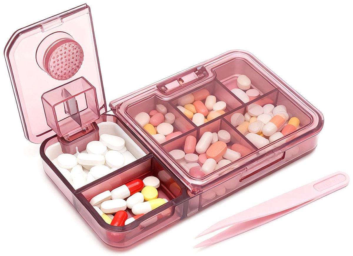 Tabletverdeler - Draagbare Tabletsnijder met Opbergvak - Voor Veilige Pillendeling