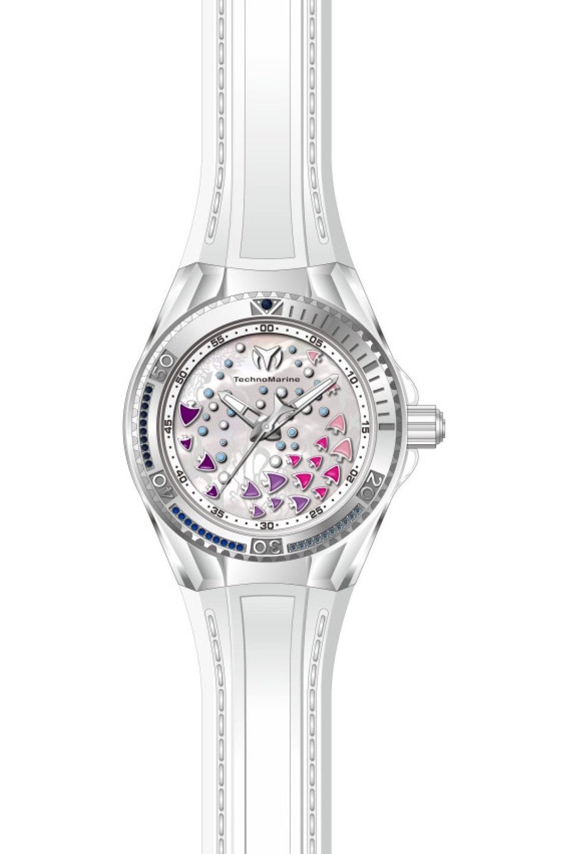 TechnoMarine Cruise TM-125003 Dames Horloge - Waterdicht - Analoog - Quartz Uurwerk - Roestvrij Staal met witte Wijzerplaat - 40mm