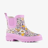 Mountain Peak korte kinder regenlaarzen bloemenprint - Roze - 100% stof- en waterdicht - Maat 33