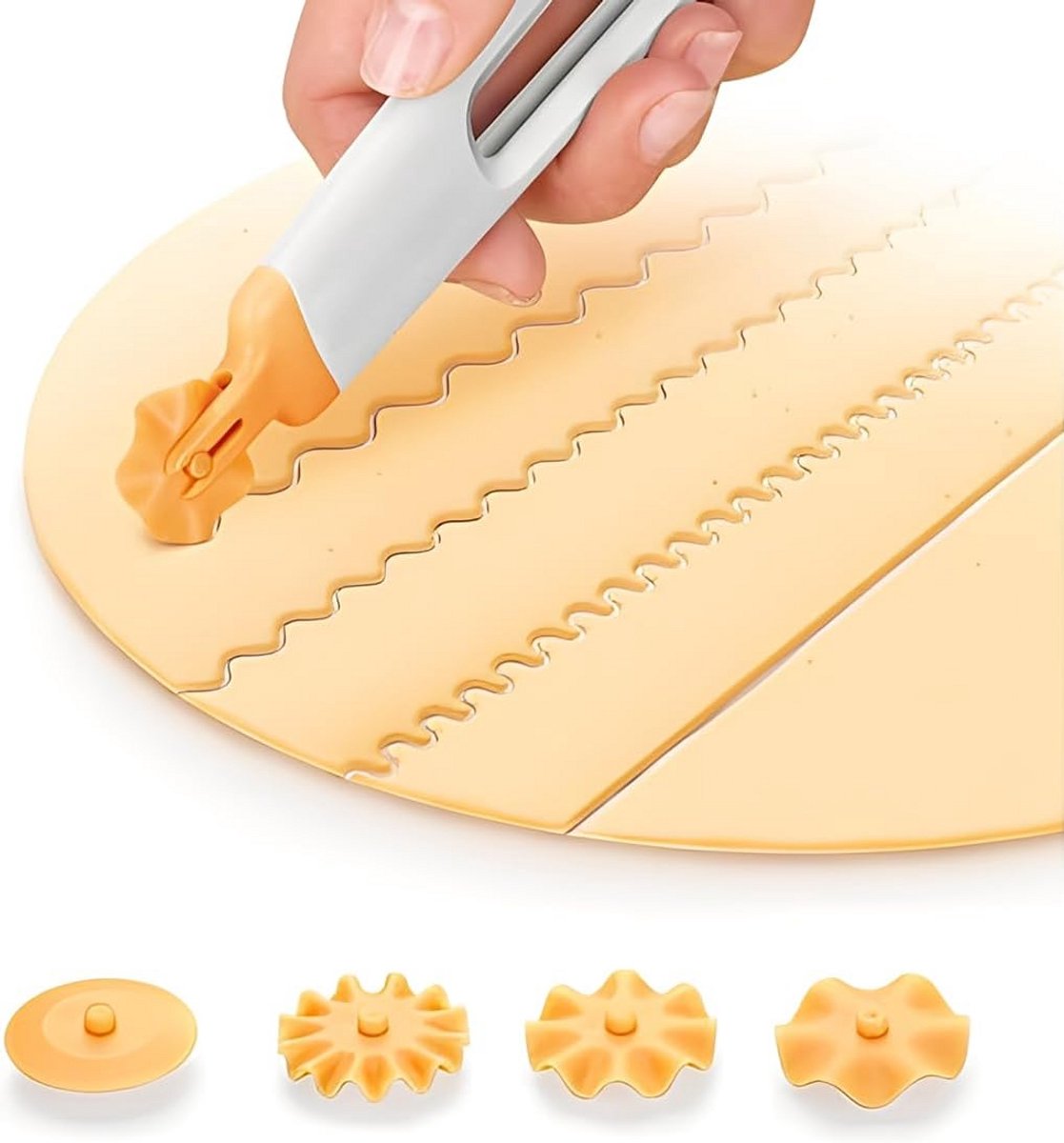 Multifunctioneel Deegschraper en Pizzaroller - 4-in-1 Keukengereedschap