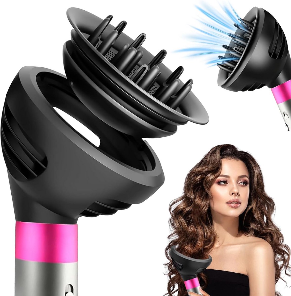 Diffuser Opzetstuk - Krulborstel voor Fohn Universeel - Multistyler - Salon