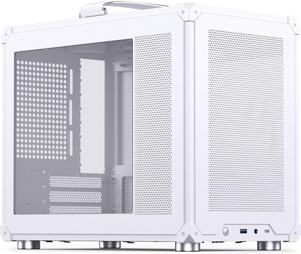 Compacte mATX PC Behuizing Wit met Draaghendel en Uitstekende Airflow