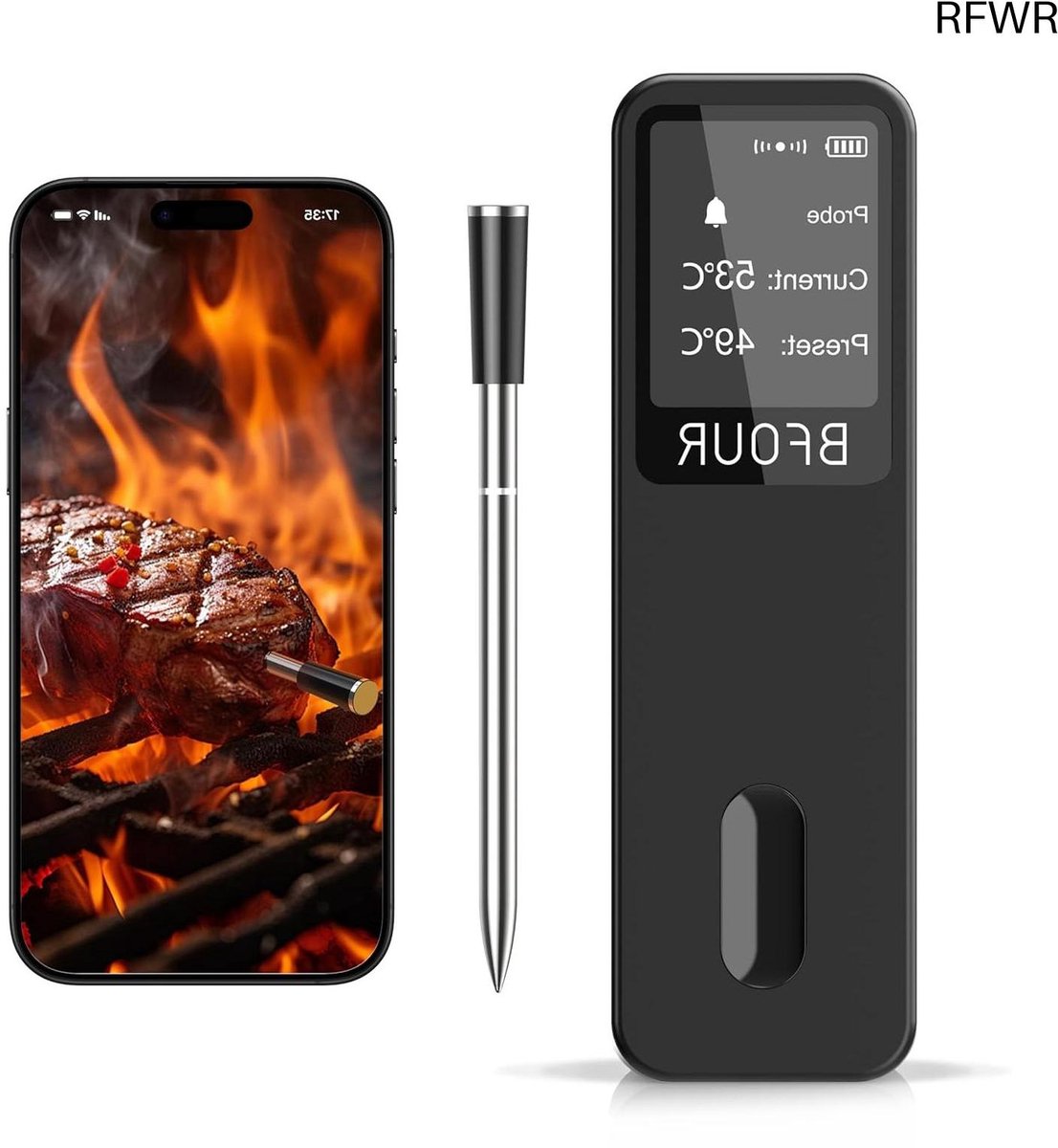 Vleesthermometer Draadloos - kerntemperatuurmeter Bluetooth - BBQ Accessoires - Grill