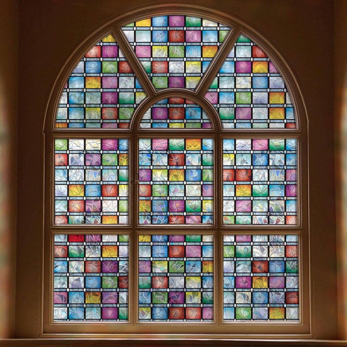 Raamfolie Glas in Lood - Zelfklevend - Antieke Look - Interieur
