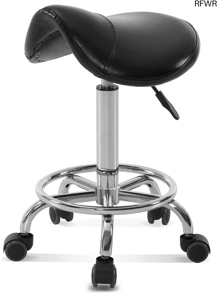 Zadelkruk op Wielen - Kapperskruk Ergonomisch - Tabouret - Hoogteverstelling