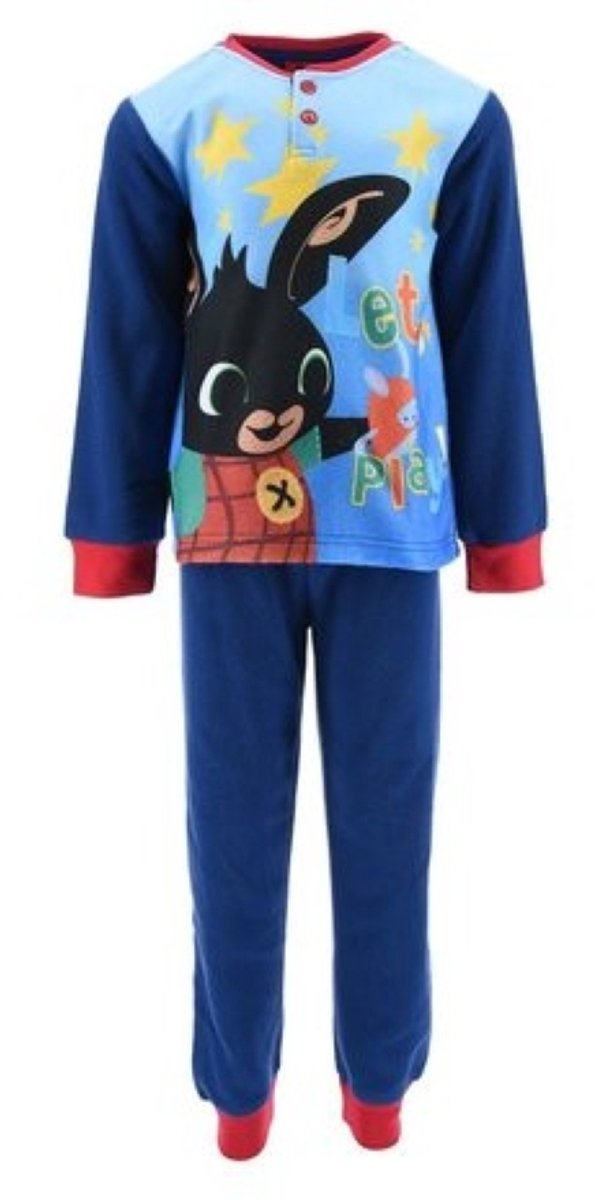 Bing Bunny Pyjama - Maat 104 - Donkerblauw - Zachte Fleece - Kinderpyjama