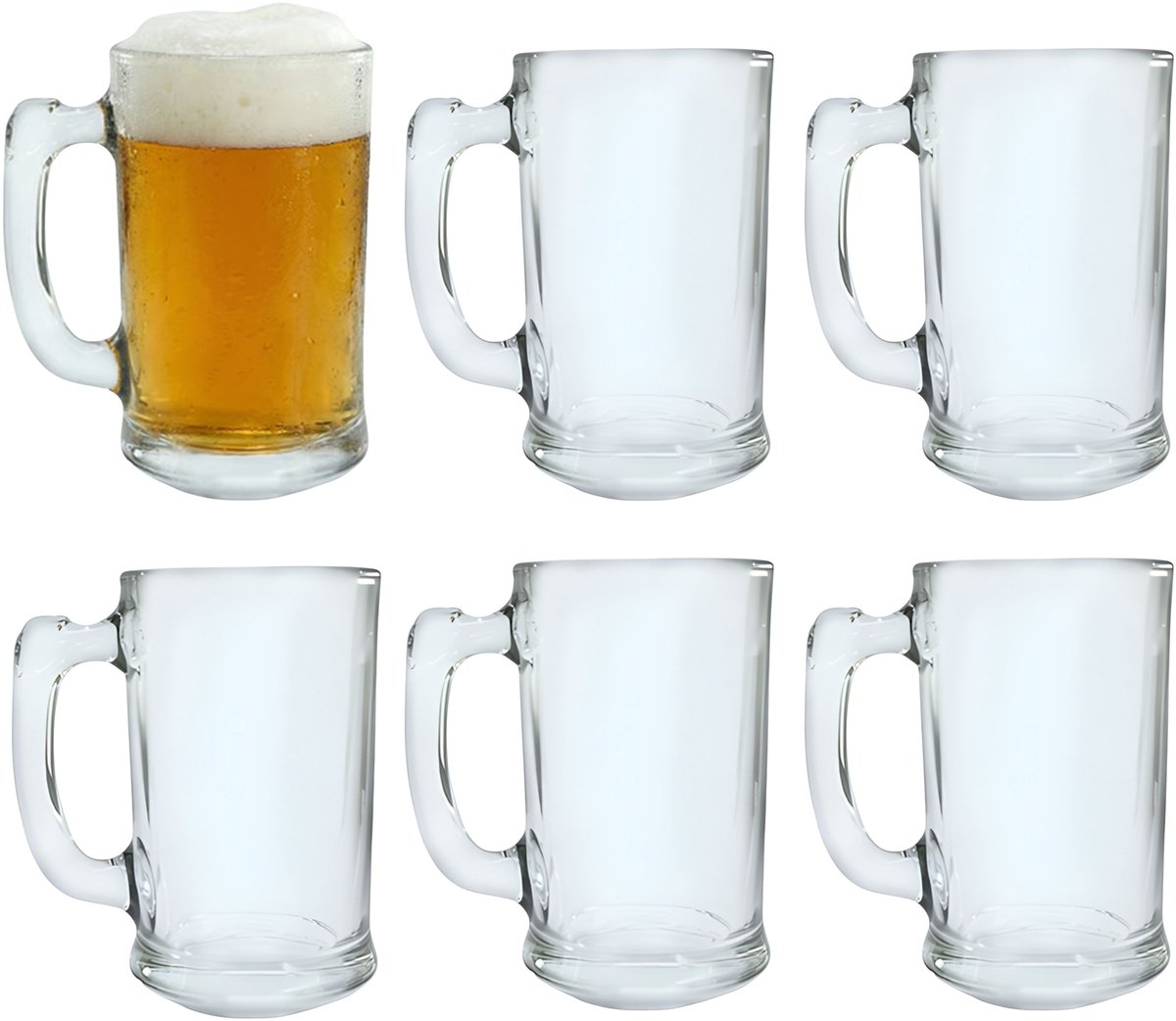 Vicrila Bierpul Munich - 6x - glas - 42 cl - duits bierglas met handvat - klassiek model - oktoberfest