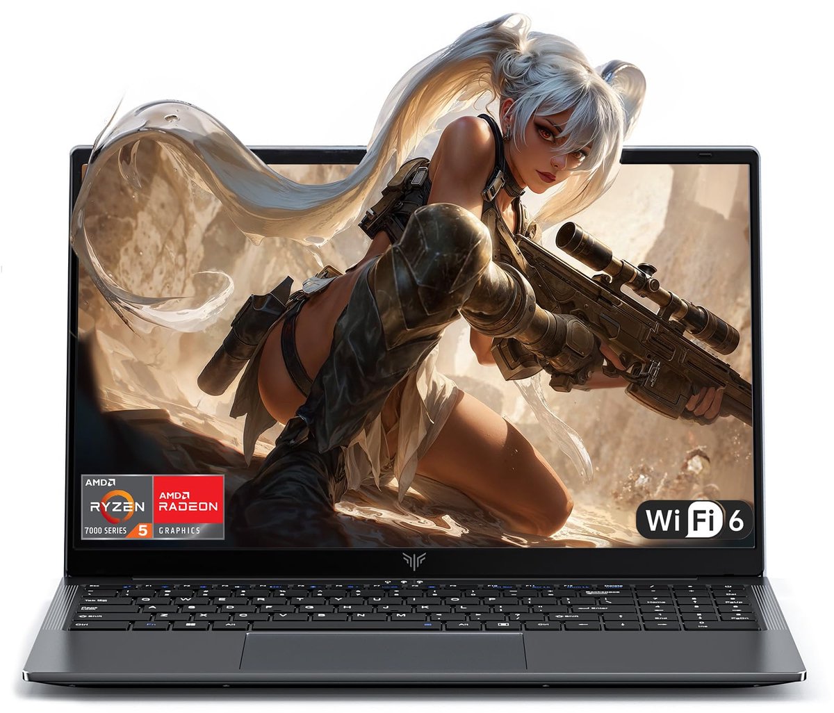 ACEMAGIC LX15Pro Gaming Laptop – 15,6 Zoll FHD Display - AMD Ryzen 5 7430U Prozessor - tot 4,3 GHz - 16 GB RAM DDR4 512 GB SSD - Grijs — afbeelding 1