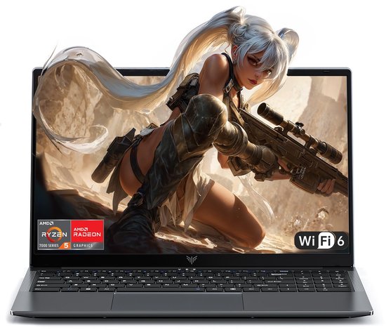 ACEMAGIC LX15Pro Gaming Laptop – 15,6 Zoll FHD Display - AMD Ryzen 5 7430U Prozessor - tot 4,3 GHz - 16 GB RAM DDR4 512 GB SSD - Grijs - Acemagi - Hoofdafbeelding