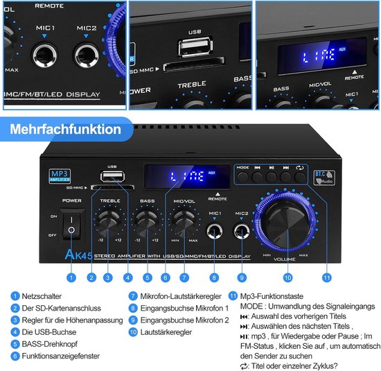 Audio Versterker - Stereo Versterker - Amplifier- Complete Set - Geluid ...