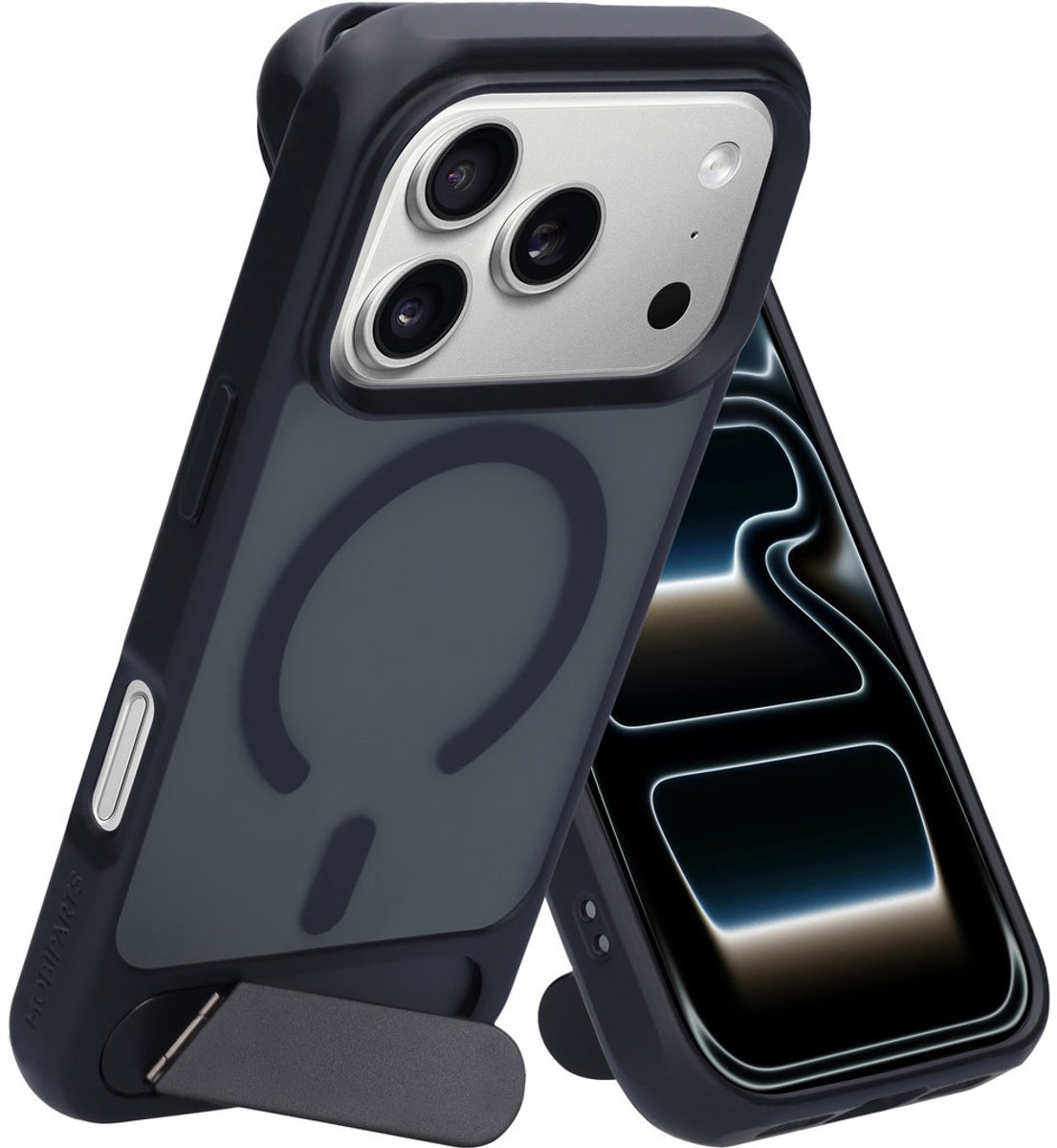 Mobiparts hoesje geschikt voor Apple iPhone 17 Pro - Hardcover - MagSafe - Zwart Transparant