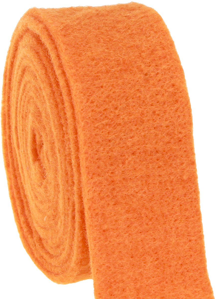 Vilten lint oranje 7,5cm 5m