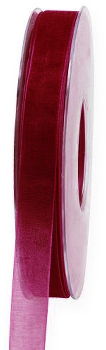 Organza lint zelfkant lint Organza Bordeaux 15mm 50m