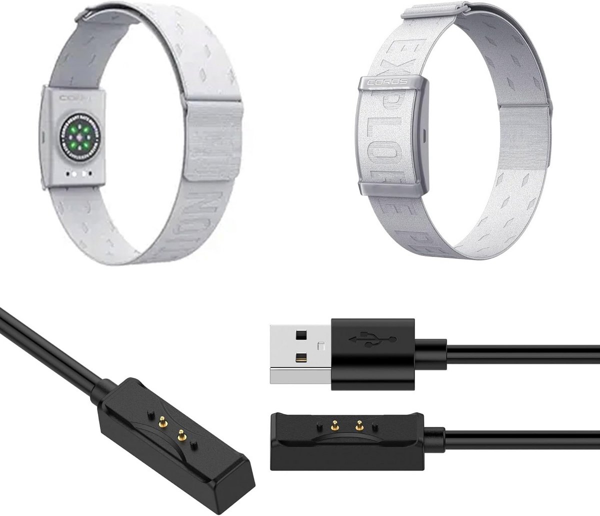 Magnetische Oplaadkabel USB voor Hartslagmeter Armband Horloge Oplader Adapter - Zwart