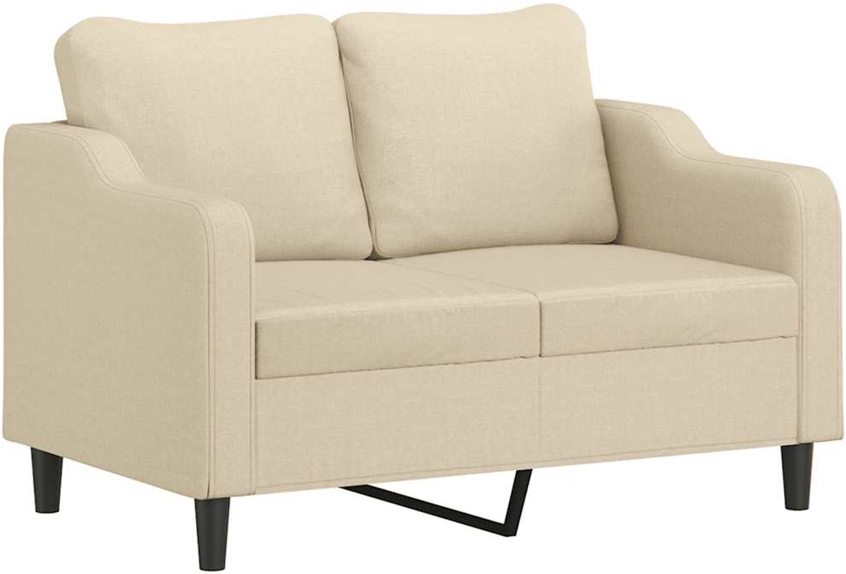 vidaXL Tweezitsbank - 120 - cm - stof - crèmekleurig