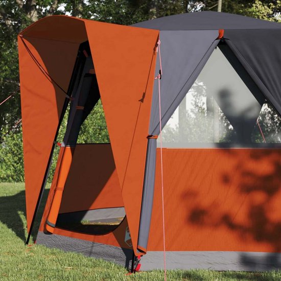 vidaXL - Cabin - Tent - 3-Person - met - dak - Grijs - en - Oranje - 320 - x - 320 - x - 203 - cm van Merkloos — afbeelding 4