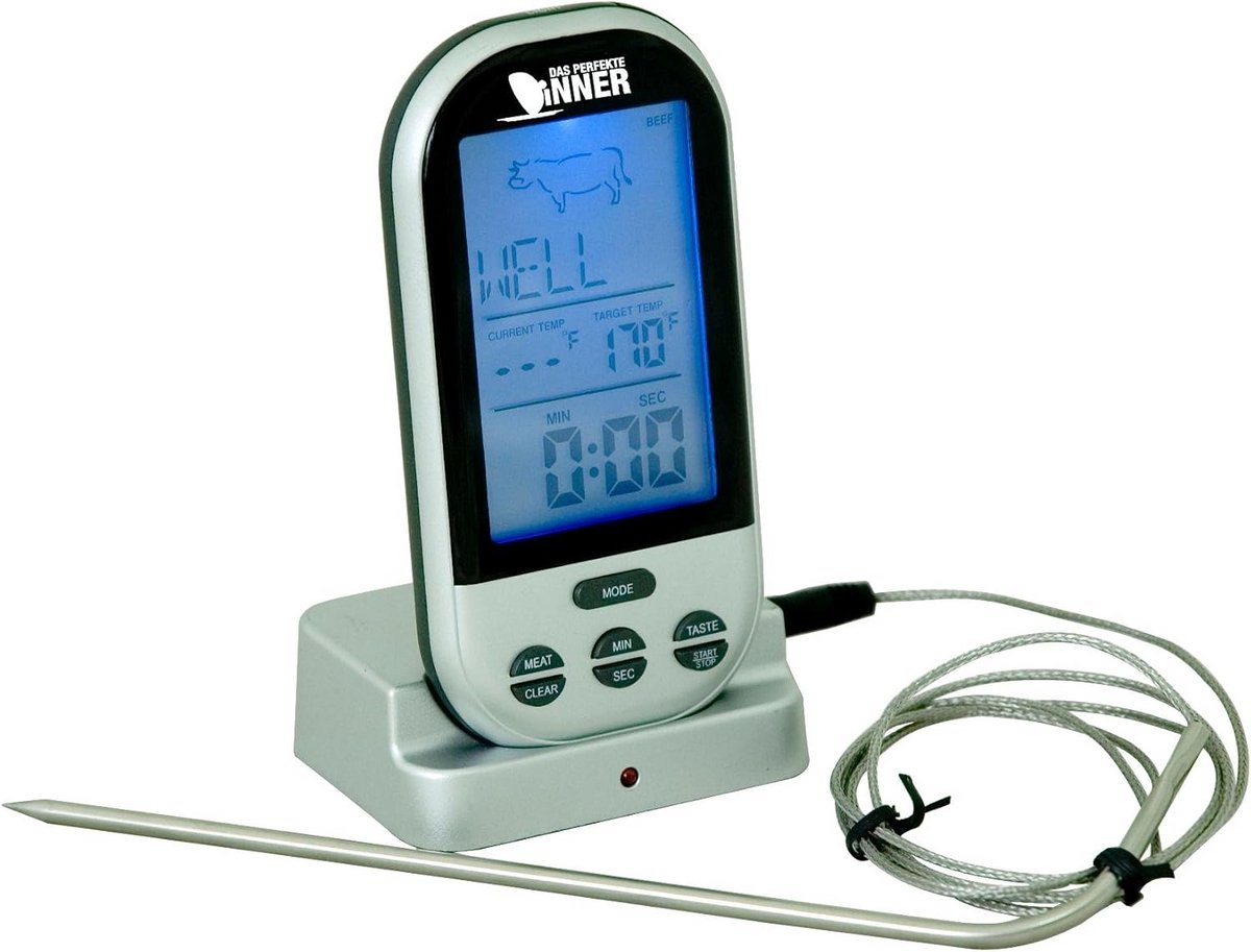 Draadloze BBQ Vleesthermometer met Timer en Temperatuurinstellingen