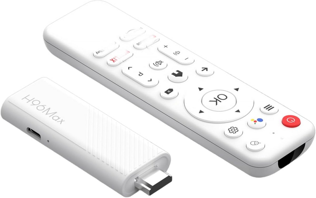 Android 14.0 TV Stick 4K Ultra HD Quad-Core met WiFi 6 en Spraakbesturing