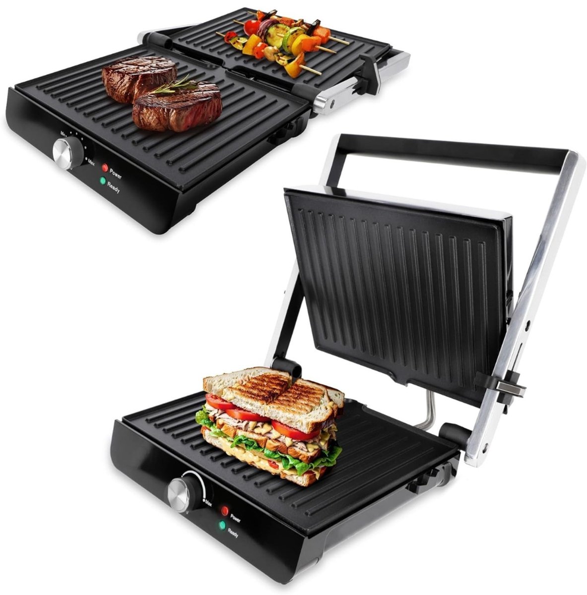 Contactgrill - Instelbare temperatuur - Grill apparaat - Tosti apparaat - 2000 watt