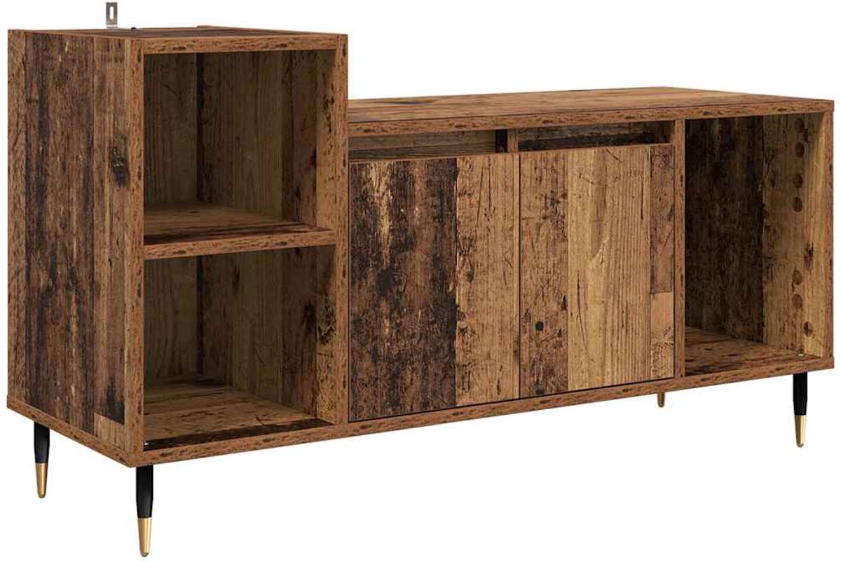 vidaXL - TV - Kast - Oud - Hout - 100 - x - 35 - x - 55 - cm - Bewerkt - hout