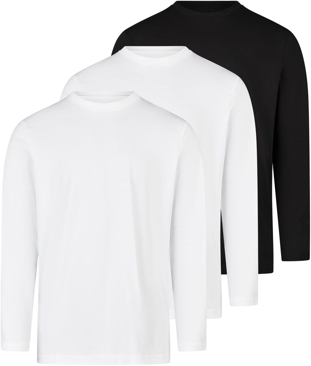 RAGMAN Heren longsleeve 3 pack Basic