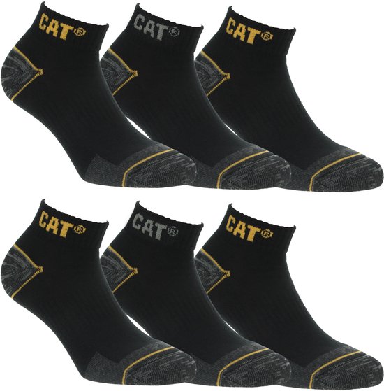 Chaussettes de Chaussettes de travail Caterpillar pour hommes, hauteur cheville, renforcées au talon et à la pointe, Katoen Zwart, 43-46