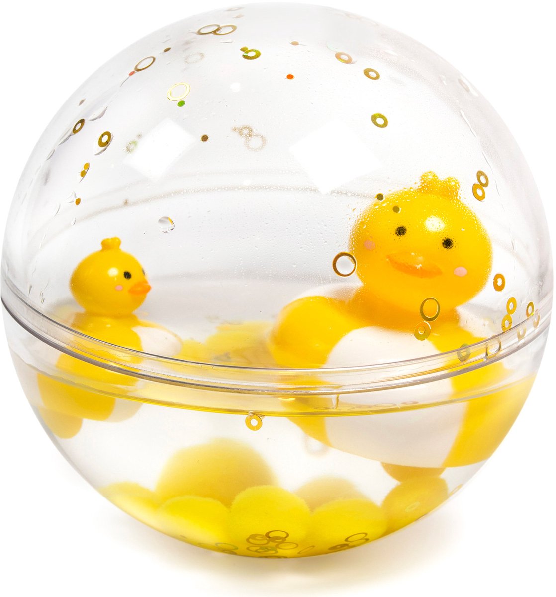 Petit Boum - Drijvende speelbal happy bubble - Geel 10 x 10 x 10 cm