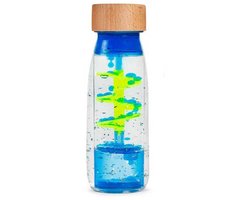 Petit Boum - Babyspeelgoed sensorische fles met geluid - Blauw