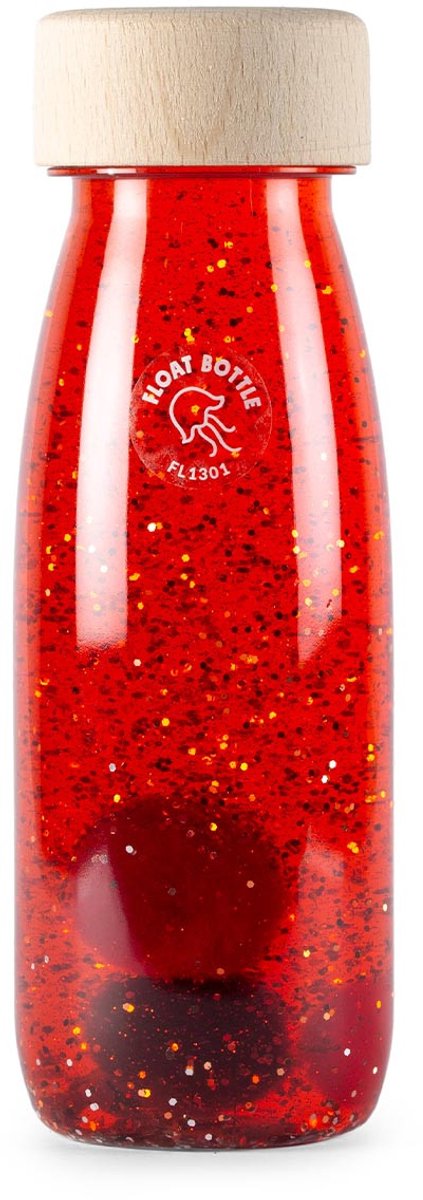 Petit Boum - Babyspeelgoed sensorische fles met geluid - Rood
