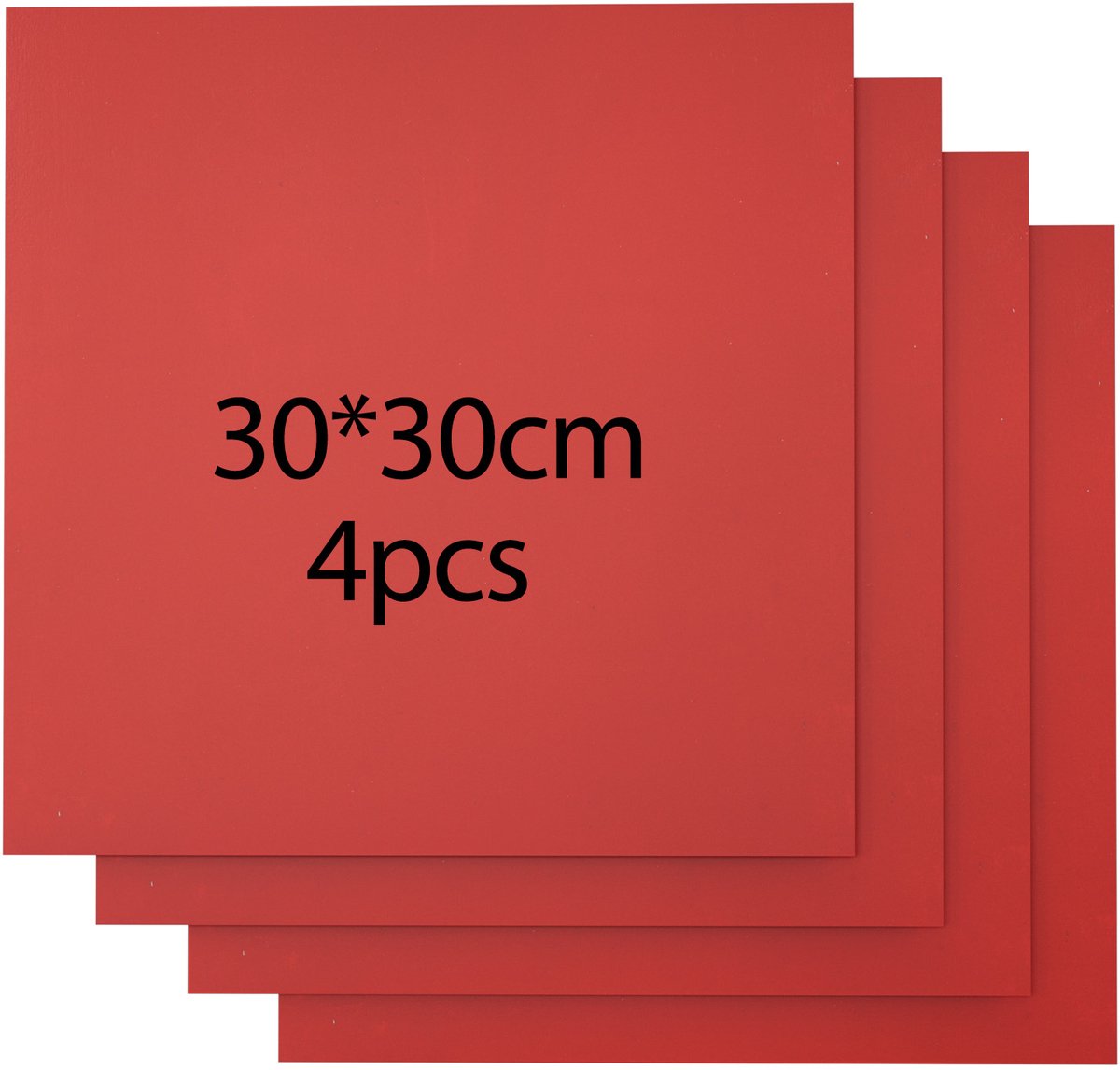 Creatorally 4 PCS multiplexplaten - rood - 3 mm - laserhout - Lindenhout voor Lasersnijden - 30 x 30 cm - Lasertriplex voor Snijden en Graveren - Onbehandeld Houten Plaat voor doe-het-zelf CNC-snijden, houtverbranding - Gekleurd Multiplex Plaat