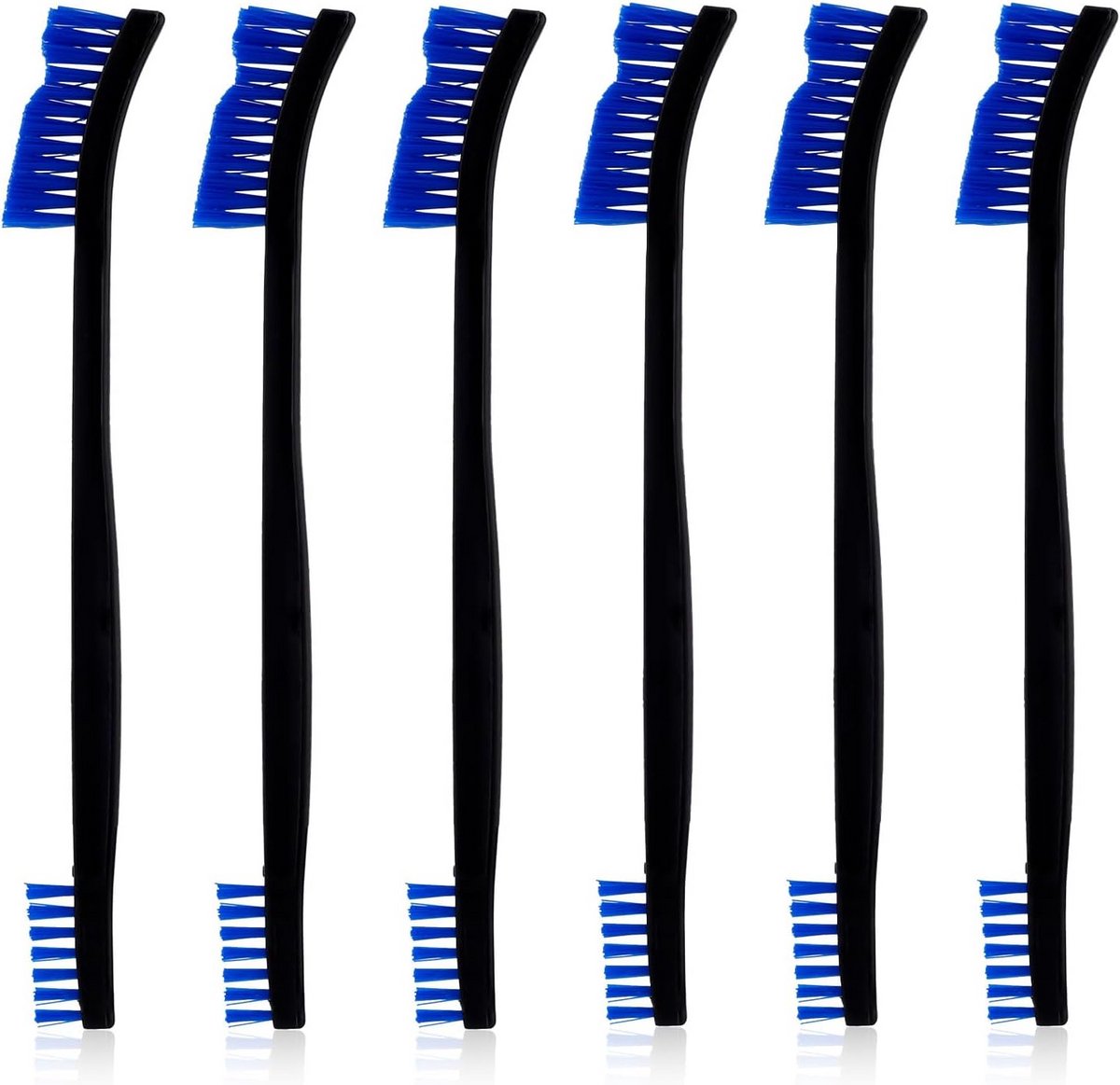 Set van 6 Nylon Dubbelzijdige Borstels voor Diepreiniging en Spleten
