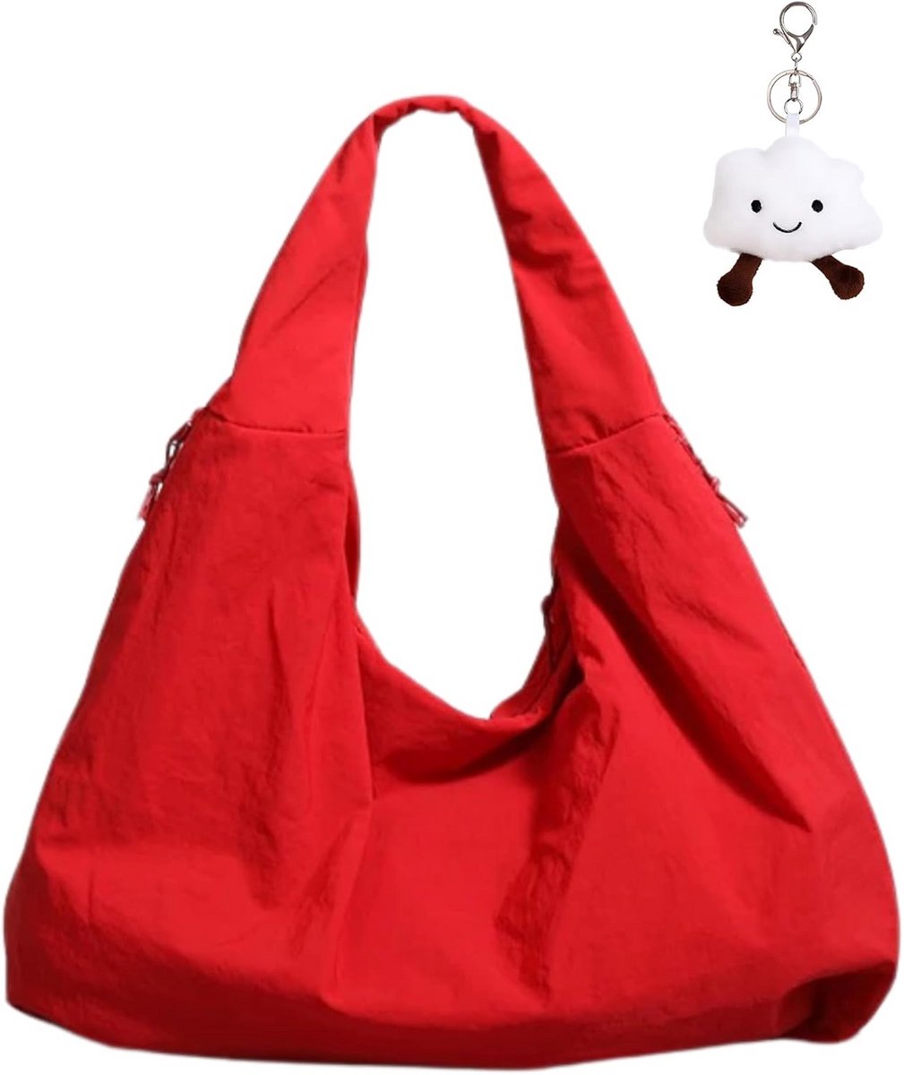 Grote Slouchy Hobo Tas voor Dames - Duurzame Nylon Schoudertas & Portemonnee