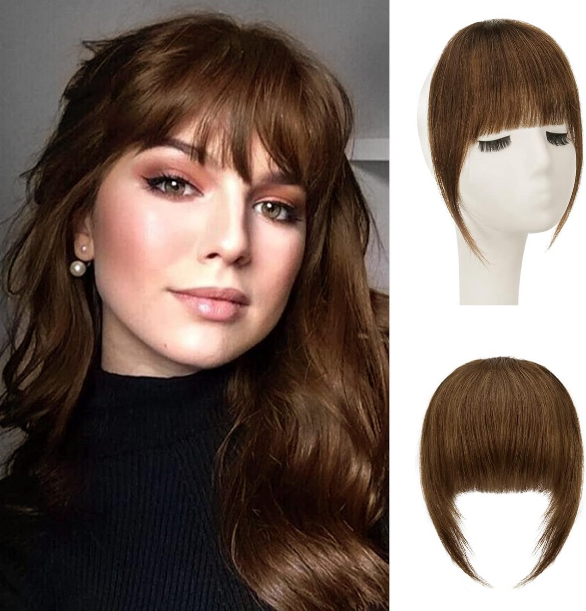 Echte Haar Clip-in Pony met Tempels voor Dames - Natuurlijke Haarverlenging