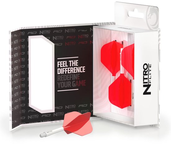Red Dragon Nitro Flite System White Red NO2 - Dart Flights van Red Dragon — afbeelding 2