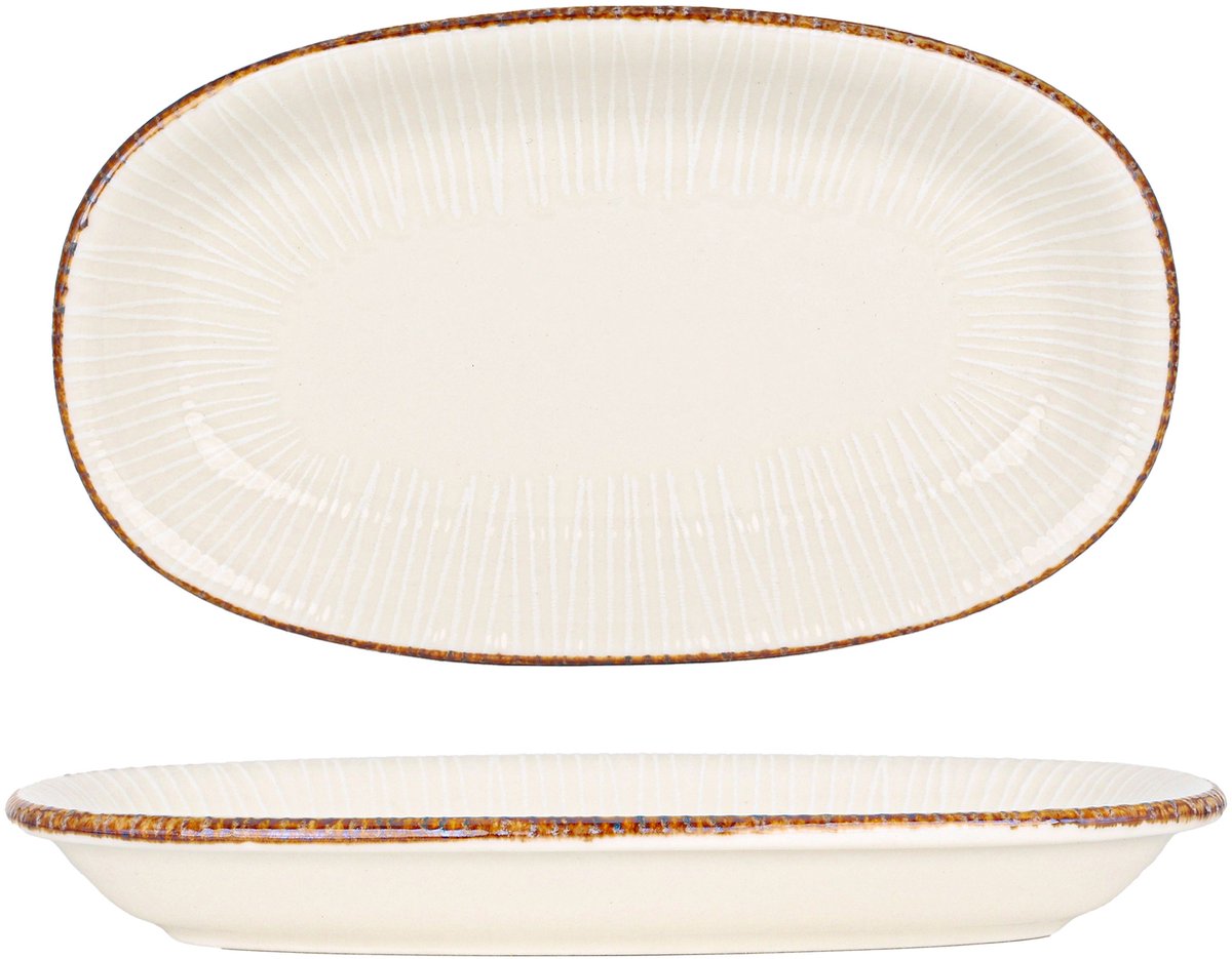 By Bone Serveerschaal - Grace - Porselein - 29x17.5 cm - set van 2