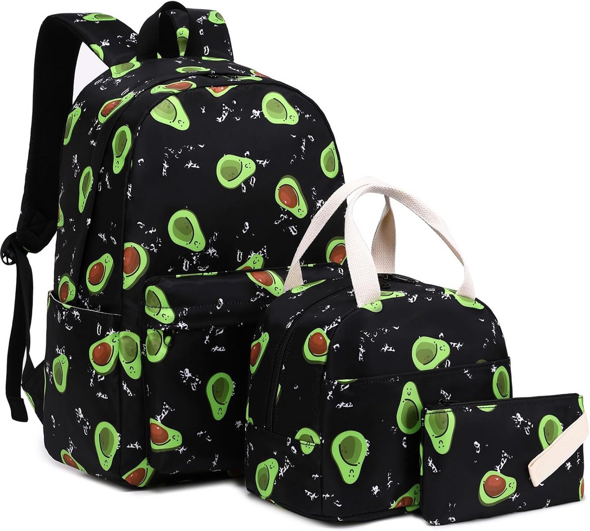 Set van 3 Schooltassen voor Meisjes: Rugzak inclusief Lunchtas en Etui