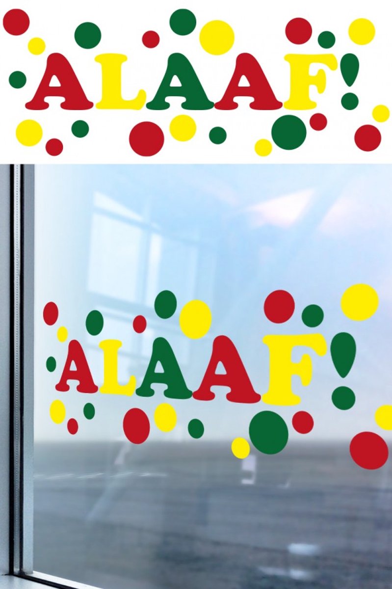 Carnaval sticker CARNAVAL blauw wit herbruikbaar