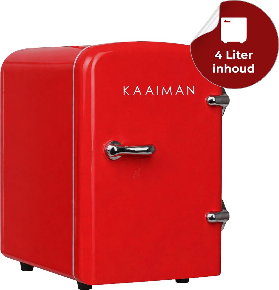 Kaaiman® Mini Koelkast 4L - Kleine Koelkast 12V/220V - Cosmetische Koelkast - Warm en Koud Functie - Skincare Fridge - Minikoelkast Slaapkamer - Rood