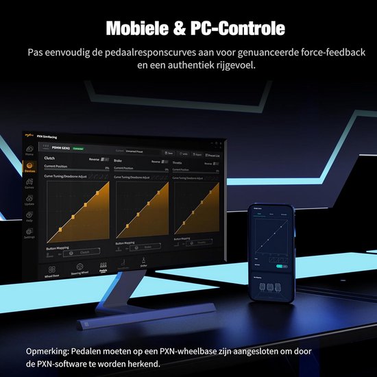 Sim Racing Pedaalset met Hall-Effect Sensoren voor PC - Gas en Rem Pedalen van Merkloos — afbeelding 4