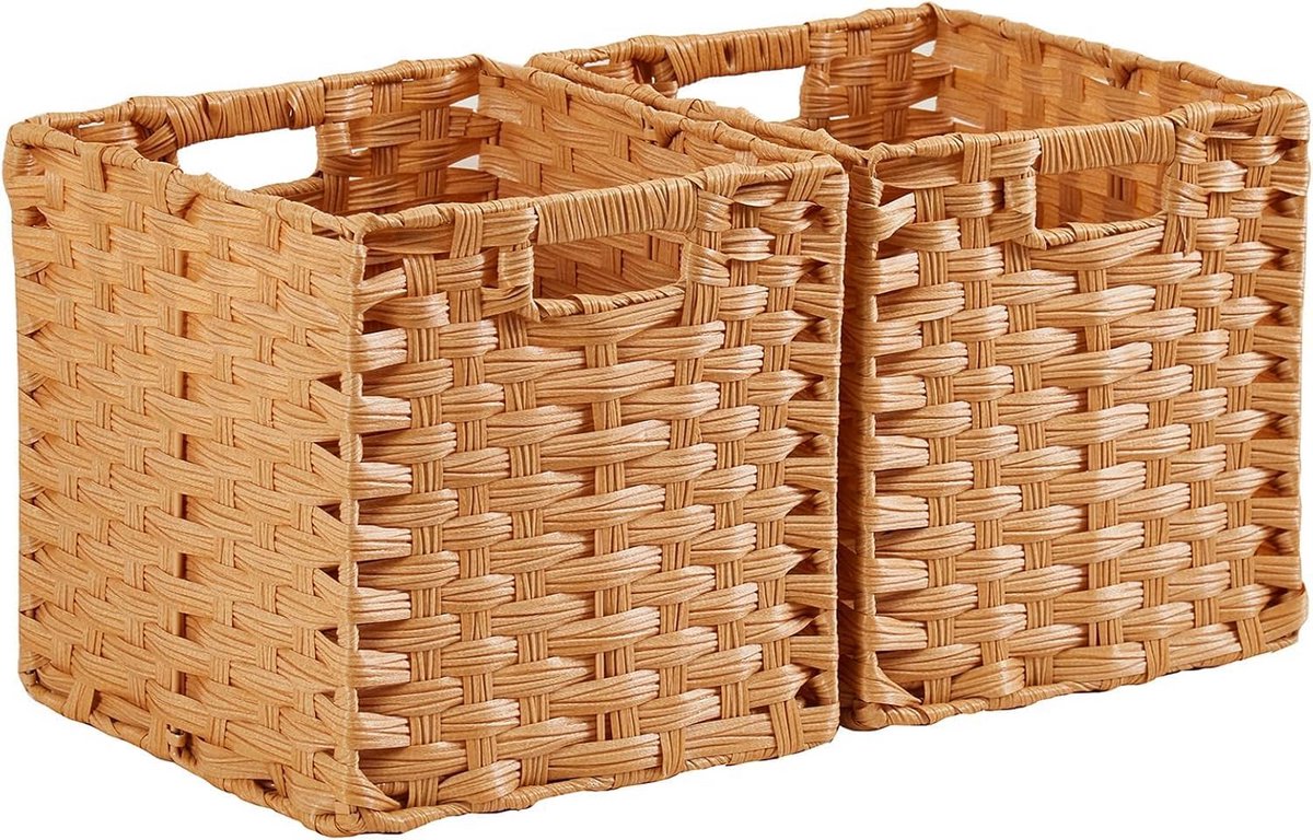 Set van 2 Opbergkubussen met Rotanlook voor Kastorganisatie