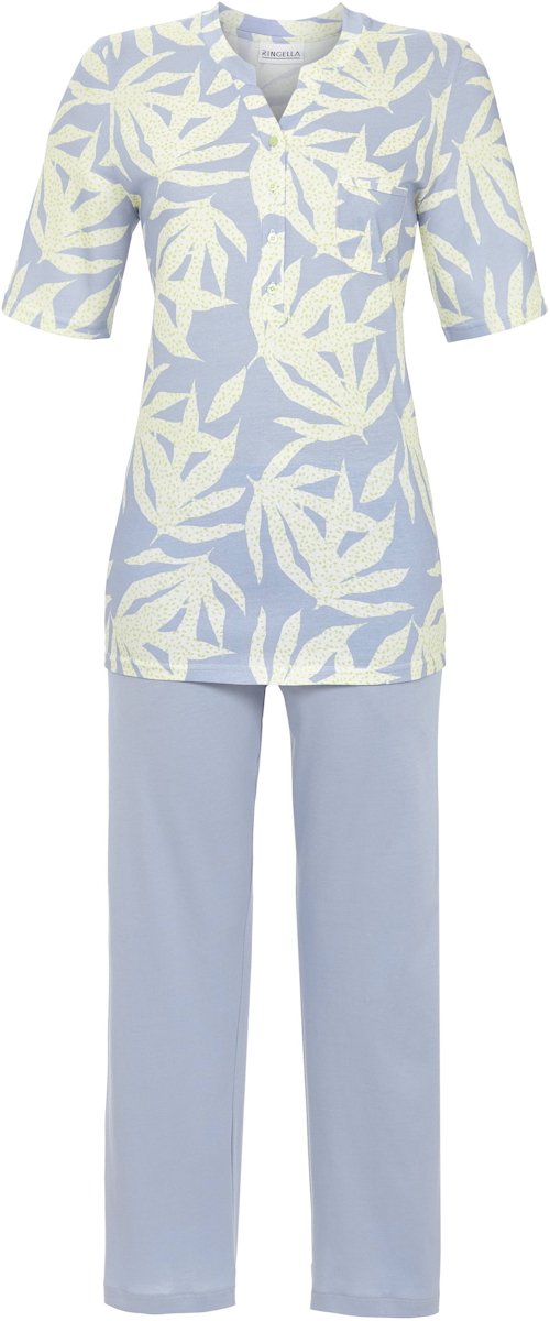 Ringella Blauwe flora pyjama Ringella - Blauw - Maat - 50
