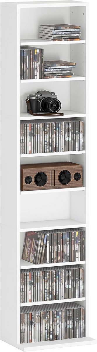 Media Opbergkast voor CD's DVD's en Blu-ray met 9 Vakken en Verstelbare Planken