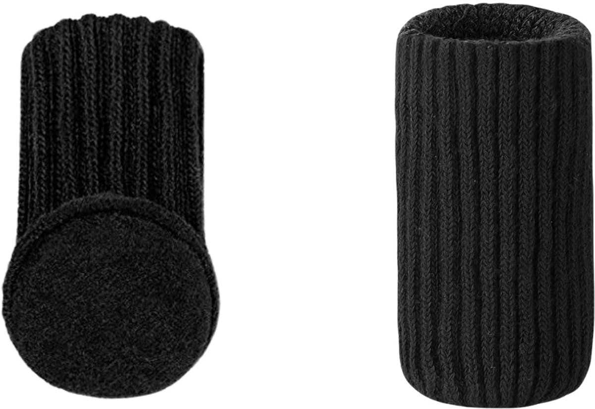 FLOOQ stoelpootdop met vilt - sok licht schuin - 20 tot 50 mm - zwart - 8 stuks