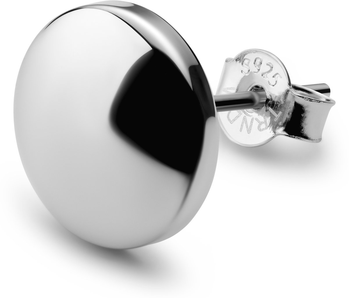 10 mm Oorknop van gerhodineerd 925 sterling zilver
