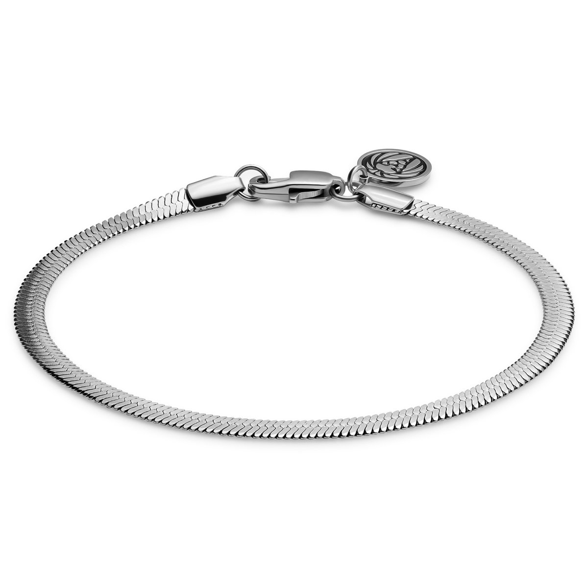 Essentials | 4 mm Zilverkleurige Armband met Visgraatschakels